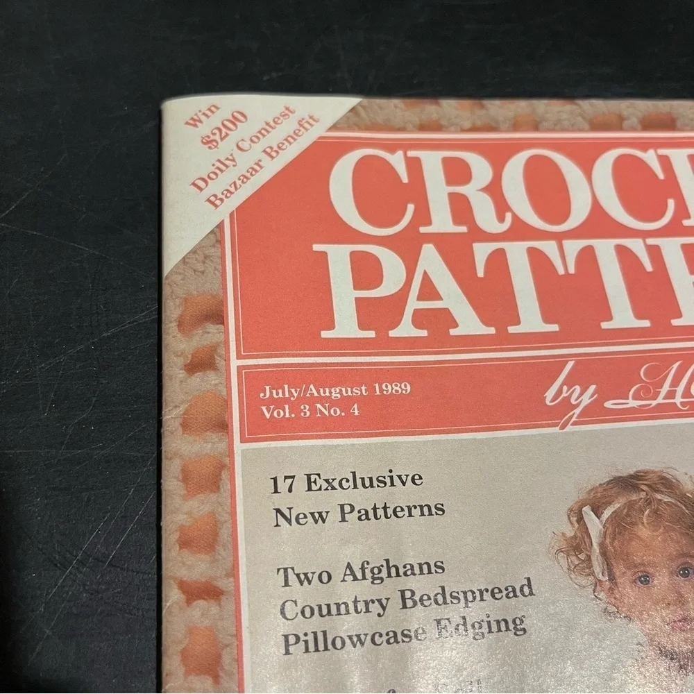 VTG 80’s Crochet Patterns by Herrschners Magazine July/Aug 1989 ~ 17 Projects